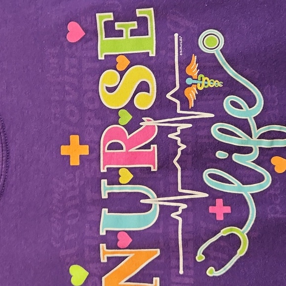 Nursing Life tshirt, purple, size Large - Picture 2 of 6
